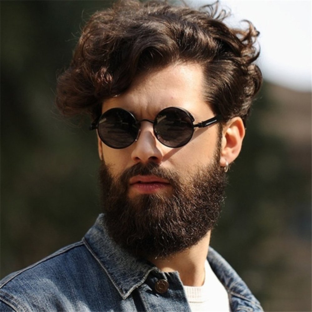 Black High Fashion Sunglasses Round Transparent
